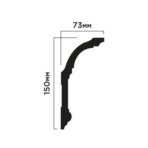 A150V2 Карниз ПОЛИСТИРОЛ HI WOOD 150мм х 73мм х 2,0м.