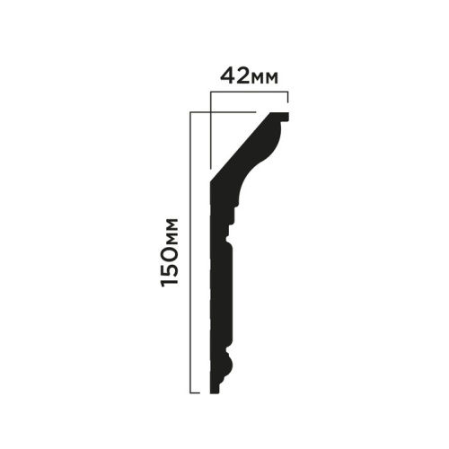 L1902L Карниз ПОЛИСТИРОЛ HI WOOD 150мм х 42мм х 2,0м.