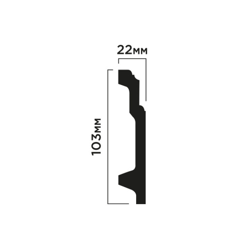 B100V1 Плинтус ПОЛИСТИРОЛ HI WOOD 103мм х 22мм х 2,0м.