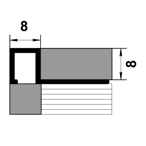 Профиль для плитки алюминий ПК 11-8